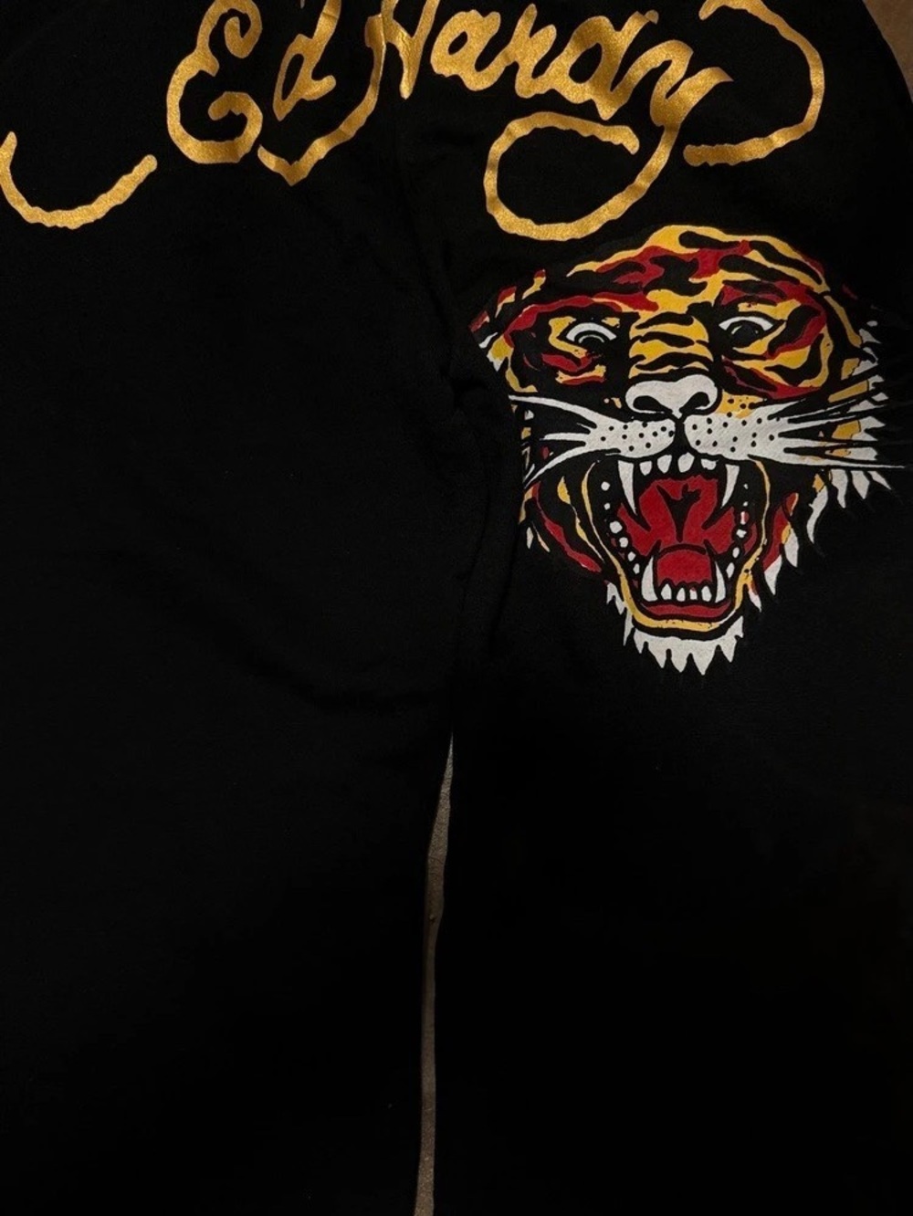 Ed Hardy Graphic Black Jogger Pants Like New